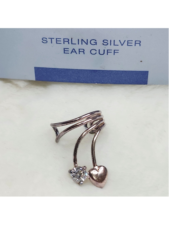 Avon Jewelry - Avon Sterling Silver 925, Cubic Zirconia/Sterling Silver Heart Ear Cuff